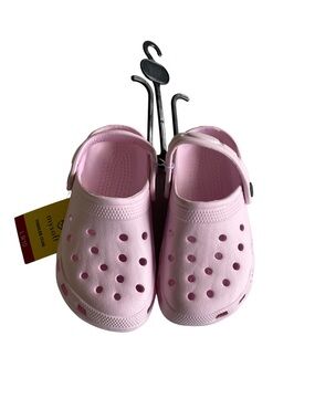 Kids Light Pink Clog Sandals with Adjustable Heel Strap